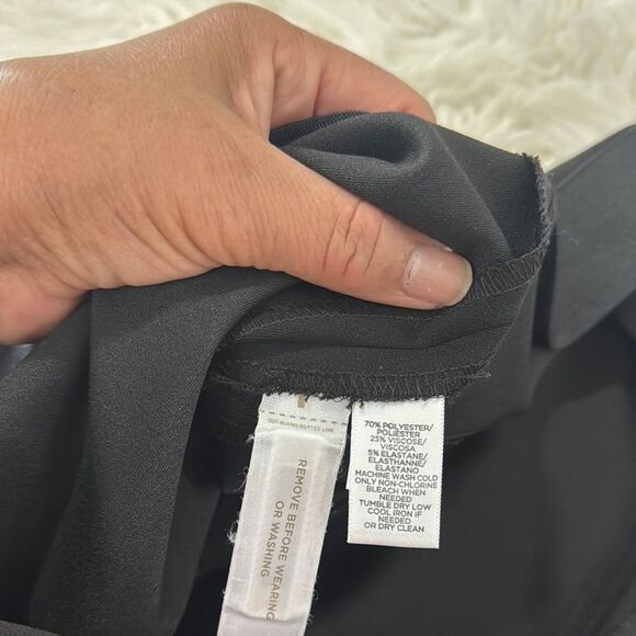 LOFT Stretch Black Track Pants with Gold Zipper Size 10 - Picture 9 of 12